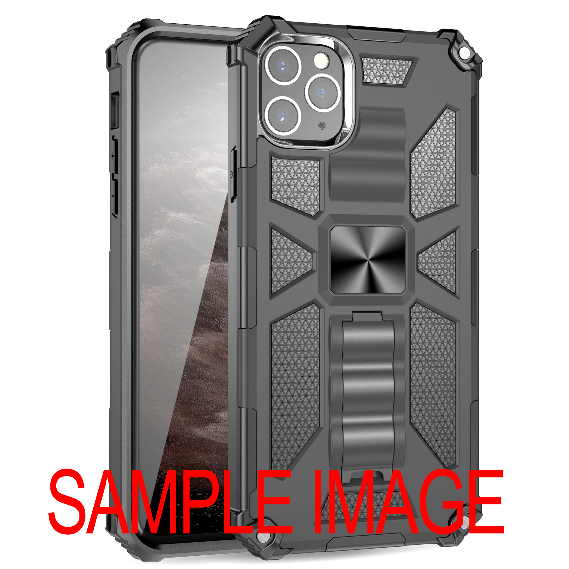 Tuff Armor Hybrid Stand Case with Magnetic PLATE for Samsung Galaxy A11 (Gray)